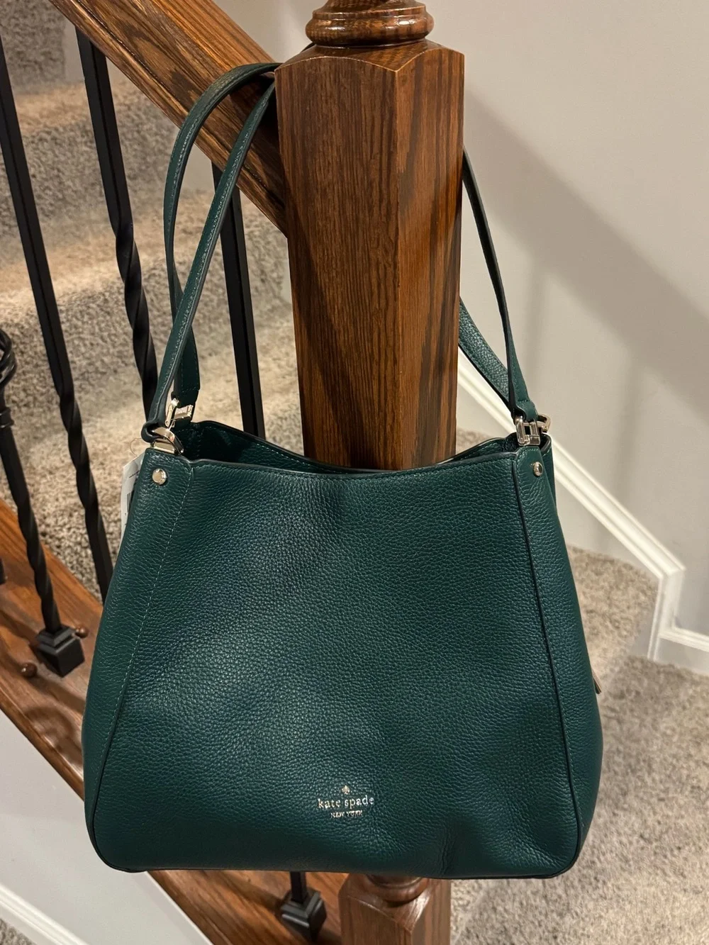 NWT Kate Spade Deep Jade Leila Leather Shoulder Bag purse